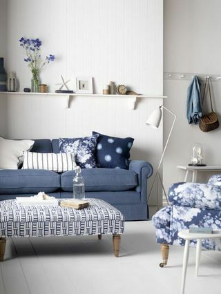 Dekoratívna dizajnérska veľká pohovka v Designers Guild Brera Linen Denim