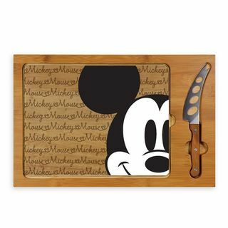 Mickey Mouse Glass vrchný servírovací podnos a súprava nožov