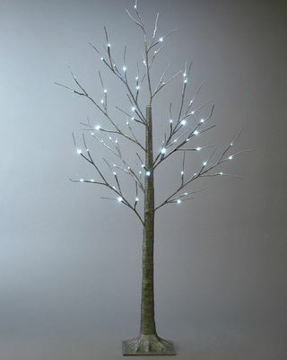 Svietiaci strieborný trblietavý vianočný stromček - 5 stôp