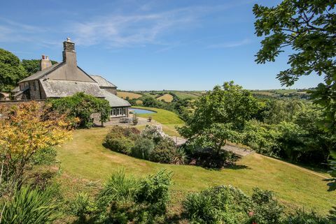 Penson Farm, Diptford, Totnes, Devon - záhrada a výhľad