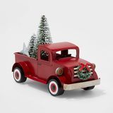 Malý kamión s vianočným stromčekom Dekoratívna postava červená