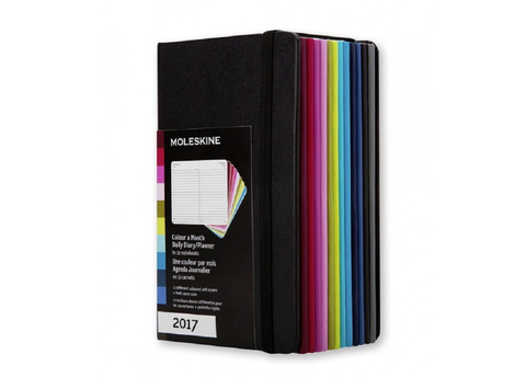 Farebný plánovač Moleskine 12m mesačne denne 2017