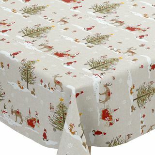 Christmas Woodland Oilcloth Utrite Čistý obrus