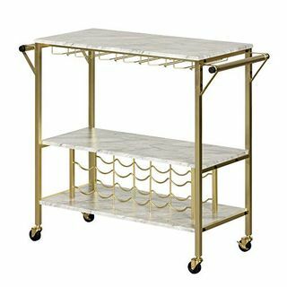 Maliza Marble & Gold Bar Cart