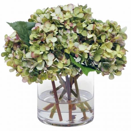 Faux Hydrangea Aranžmán v sklenenej váze