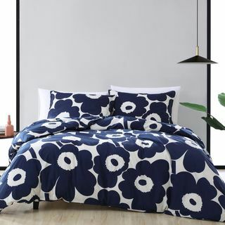 Súprava na prikrývku Marimekko Unikko v indigovo modrej farbe