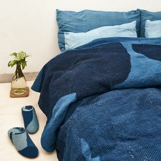 Kantha Quilt - Indigo