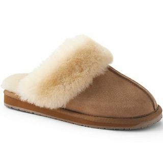 Dámske semišové papuče Mule s golierom Shearling