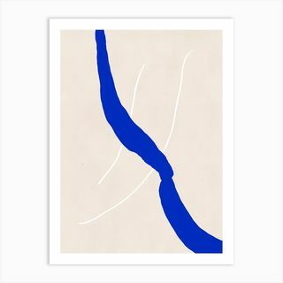 Abstraktná modrá umelecká tlač