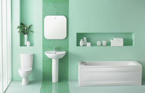 Interiér zelenej kúpeľne