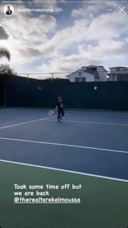 heather rae príbeh mladého instagramu ukazuje, ako hrá tenis so synom tarek el moussa