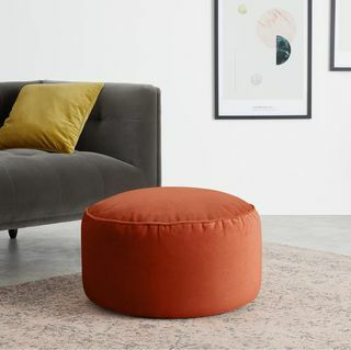 Zamatový podlahový vankúš, Flame Orange Velvet