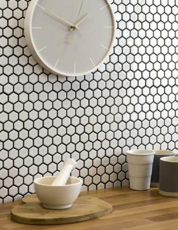 Bijou Biele šesťhranné mozaikové dlaždice, steny a podlahy Ltd