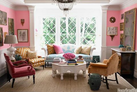 ružová obývacia izba