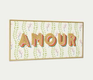 Amour Beaded Printed Fabric Wall Art