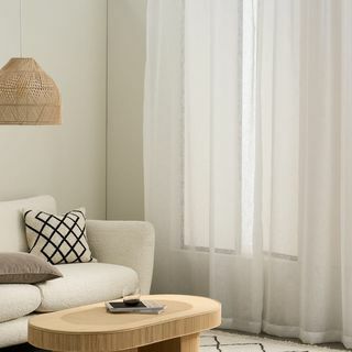 Záclony Mateu Sheer Linen Look, 140 x 260 cm, biela