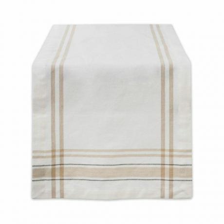 DIIWhite Chambray French Stripe Cotton Table Runner