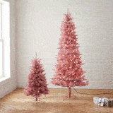 Ružový pozlátko vianočný strom