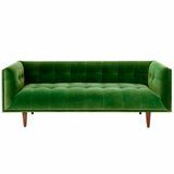 Cirrus Velvet a Wood Sofa v tráve Green