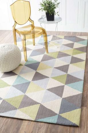 Wayfair geometrický pastelový tlačový koberec