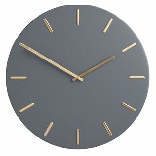 Analógové nástenné hodiny Arne Brass Dial, 45 cm, modrá Fjord