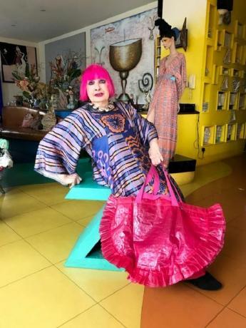 taška karismatisk inšpirovaná fraktou, z novej kolekcie ikea so zandra rhodes